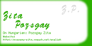 zita pozsgay business card